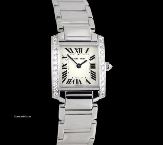 Cartier Tank Francaise 18k White Gold Diamonds