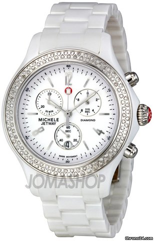 Michele Jetway Ceramic Diamond Ladies Watch MWW17B000001