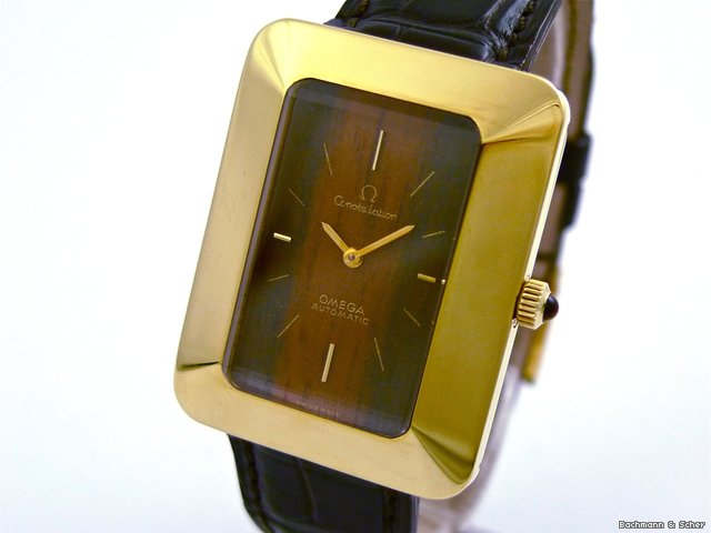 Omega Constellation Automatic, 18kt Yellow Gold, Wood Dial