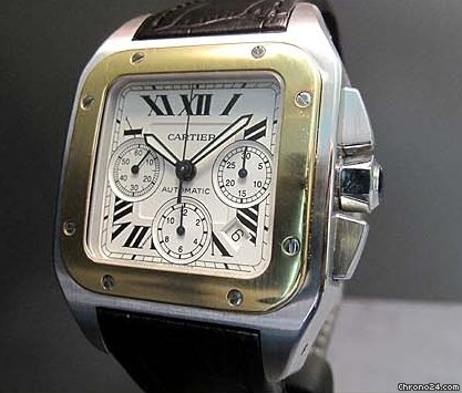 Cartier SANTOS 100 CHRONO STAHL/GOLD