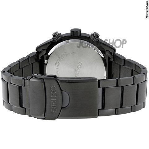 replica Seiko Sports Black Stainless Steel Chronograph Mens Watch SNN237 WATCHES 1