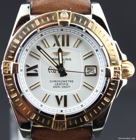 Breitling Cockpit Bi-Color with brown leather strap