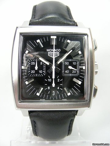 TAG Heuer Monaco chronographe cadran noir trois compteurs