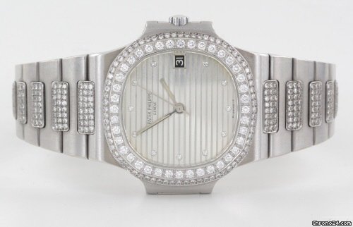 replica Patek Philippe Nautilus Herren 18 K.750 Wei gold mit Diamanten Nachtr?glich WATCHES 1 