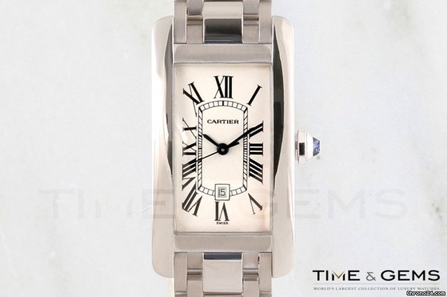 Cartier Tank Americaine 18K White Gold Watch