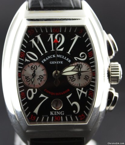 Franck Muller king Conquistador chronograph crocodile strap