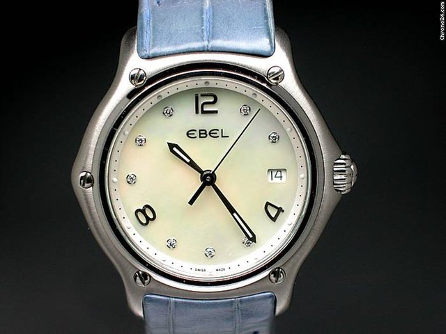 replica Ebel "1911" Perlmutt/Diamantzifferblatt - Edelstahl-Damenuhr WATCHES 1 