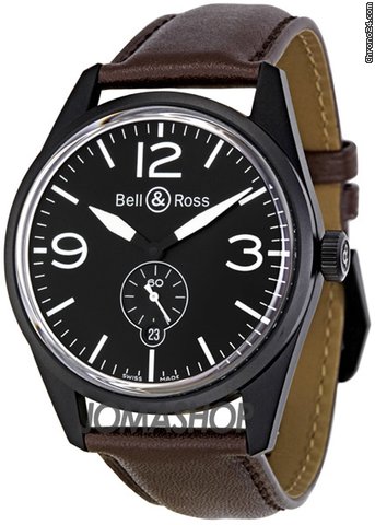 Bell & Ross Vintage Original Carbon Black Dial Automatic Mens Watch BR123-BL-CB