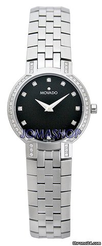 Movado Faceto Diamond Steel Ladies Watch 0605586