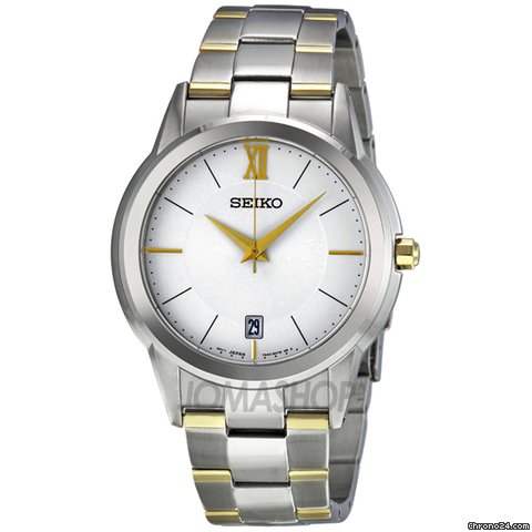 Seiko Silver Dial Two Tone Mens Watch SGEF45
