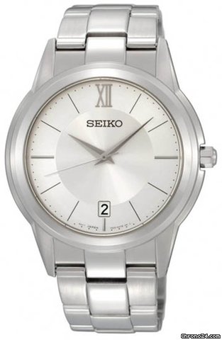 Seiko Silver Dial Stainless Steel Mens Watch SGEF41