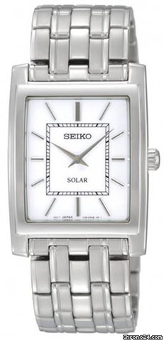 Seiko White Dial Stainless Steel Solar Mens Watch SUP895