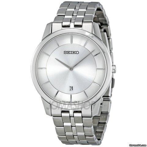 Seiko Silver Dial Stainless Steel Mens Watch SKP379
