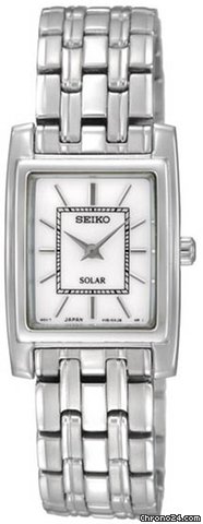 Seiko Stainless Steel White Dial Solar Power Ladies Watch SUP077
