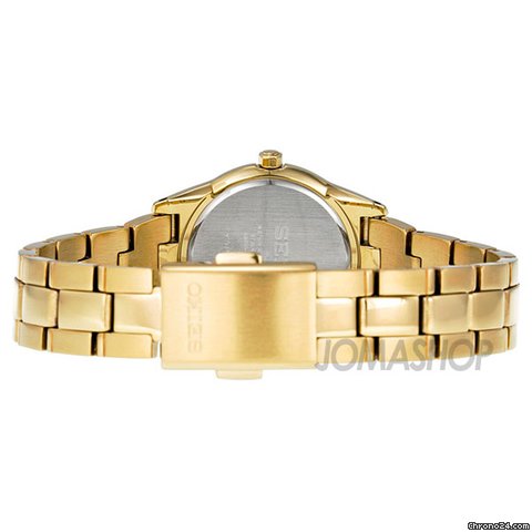 replica Seiko Silver Dial Gold Tone Stainless Steel Ladies Watch SXDC82 WATCHES 1 