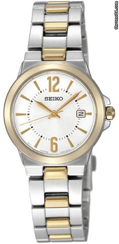 Seiko Silver Dial Two Tone Ladies Watch SXDC86