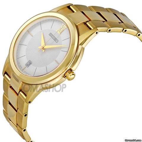 Seiko White Dial Gold Tone Stainless Steel Mens Watch SGEF46 WATCHES 2
