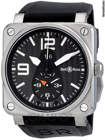 Bell & Ross Aviation GMT Carbon Fiber Dial Mens Watch BR0351-GMT