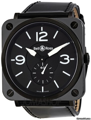Bell & Ross Aviation Black Dial Black Patent Leather Unisex Watch BRS-BLK-BKPAT