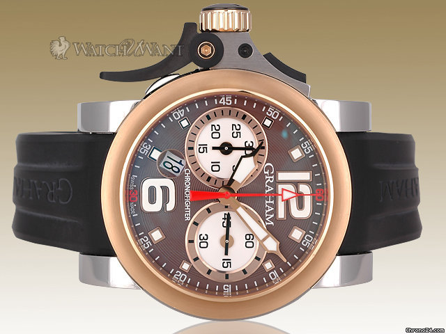 Graham Chronofighter R.A.C Trigger Havana Rush Chronograph - 46mm Stainless Steel & 18k Rose Gold - Boxes/Papers & As-New