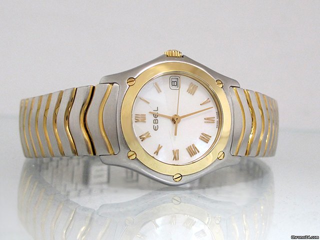 Ebel Classic Wave, Edelstahl/Gold, Datum