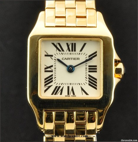 Cartier 18k Y/G Ladies Santos Demoiselle B&P W25063X9