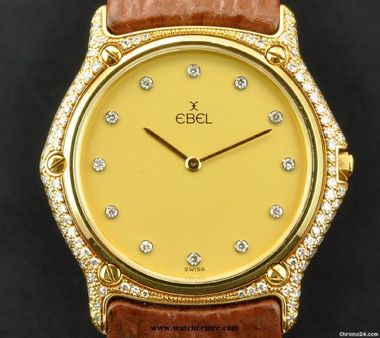 Ebel 18k Yellow Gold Diamond Set Case Gents 1911