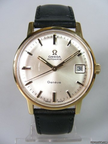 Omega Classique vintage or plaque cadran silver