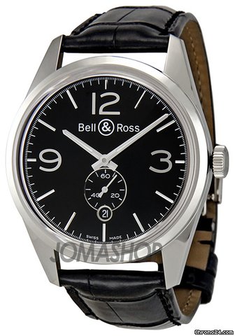 Bell & Ross Officer Black Dial Automatic Mens Watch BR123-OFFICER-BL