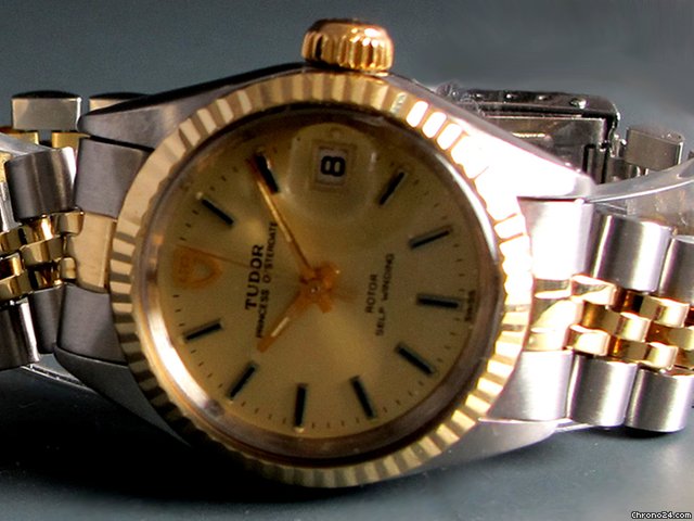 Tudor "Princess Oysterdate", Damenuhr, Stahl/Gold