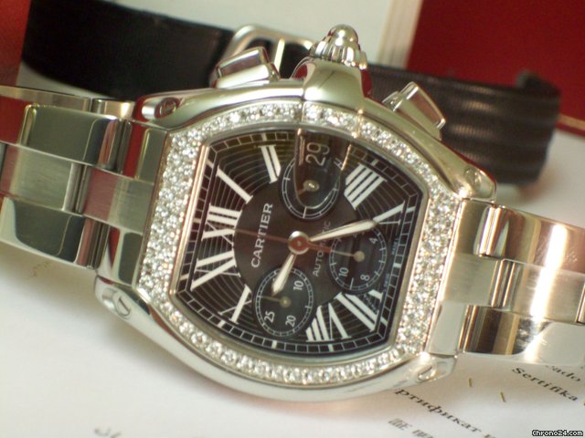 Cartier Roadster Chrono briljanten lunette