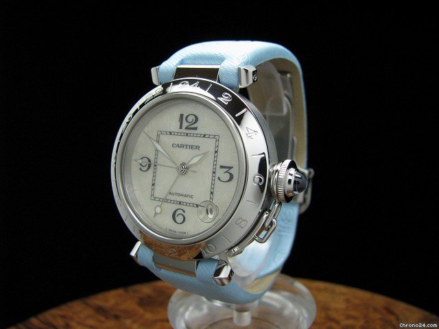 Cartier Pasha Gmt Limited Automatic Edelstahl Armbanduhr Ref 2377