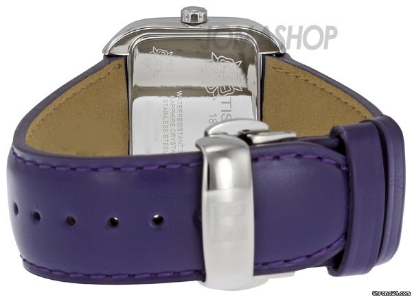 replica Tissot T-Wave Purple Dial and Leather Strap Ladies Watch T0233091640300 WATCHES 1 