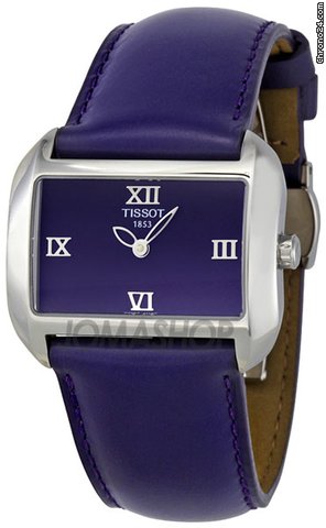 Tissot T-Wave Purple Dial and Leather Strap Ladies Watch T0233091640300