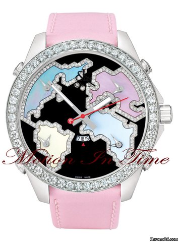 Jacob & Co. "THE WORLD IS YOURS" 5-TIMEZONE 47mm black enamel & pastel