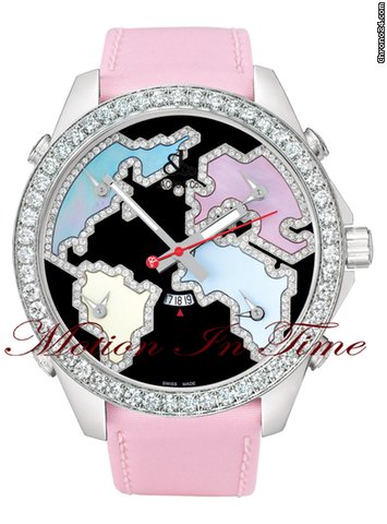 Jacob & Co. "THE WORLD IS YOURS" 5-TIMEZONE 40mm black enamel & pastel