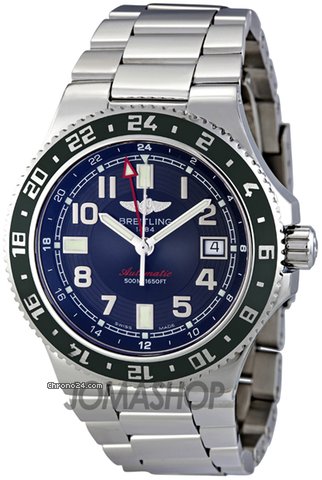 Breitling Superocean GMT Black Dial Automatic Stainless Steel Mens Watch A32380A3-BA38SS
