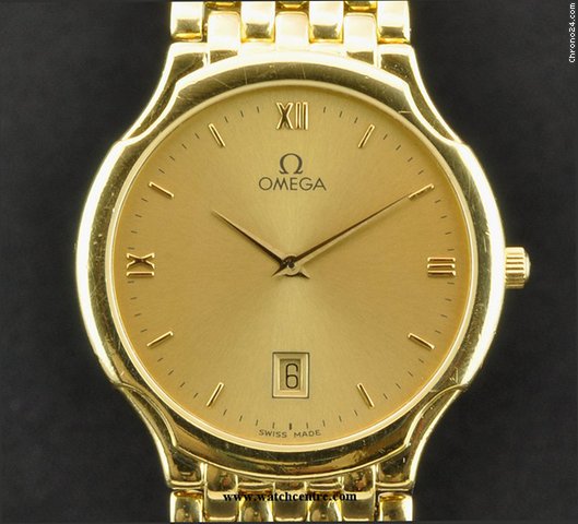Omega 18k Yellow Gold Champagne Dial Gents DeVille