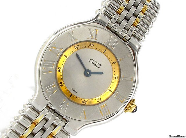 Cartier "must de Cartier 21" Edelstahl/vergoldet