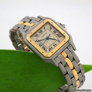 Cartier Panthere Stahl/Gelbgold Quarz