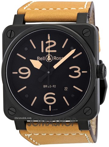 Bell & Ross Instrument Heritage Black Dial Automatic 42MM Mens Watch BR-03-92-HERITAGE