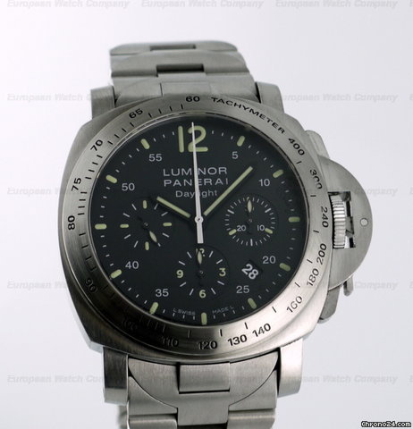 replica Panerai Luminor Chronograph Daylight SS/SS Black Dial K Series (2008) 44MM WATCHES 1 
