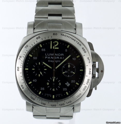 Panerai Luminor Chronograph Daylight SS/SS Black Dial K Series (2008) 44MM