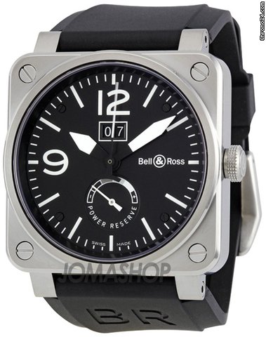 Bell & Ross Grande Date and Reserve De Marche Automatic Mens Watch BR0390-BL-ST