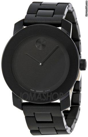 Movado Small Bold Black Dial Black Bracelet Quartz Unisex Watch 3600049