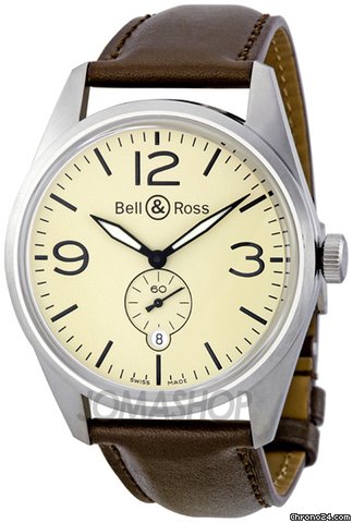 Bell & Ross Vintage Original Cream Dial Automatic Mens Watch BRV123-CRM-ST