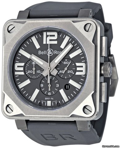 Bell & Ross Aviation Pro Titanium Chronograph Mens Watch BR0194-PRO-TI