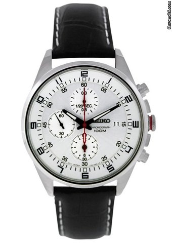 Seiko Silver Dial Chronograph Stainless Steel Mens Watch SNDC87P2
