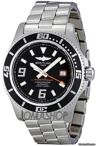 Breitling Superocean 44 Black Dial Stainless Steel Mens Watch A1739102-BA80SS