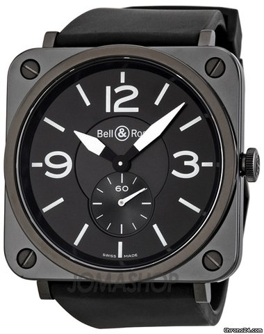 Bell & Ross Aviation Black Dial Ceramic Case Unisex Watch BRS-BL-MATCER